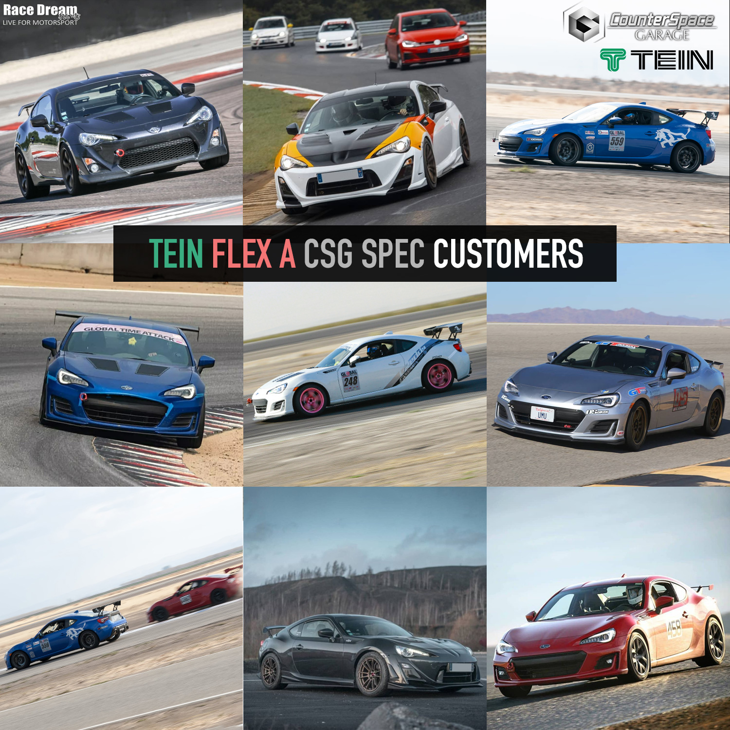 Tein Flex A CSG Spec coil-overs for Toyota 86, Subaru BRZ. Customer Shots